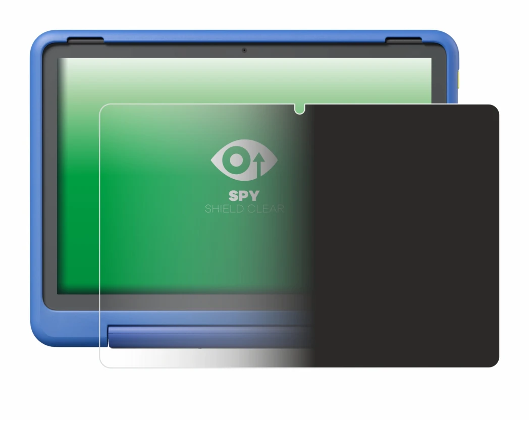 Immagine del dispositivo Amazon Fire HD 10 Kids Pro 2023 con un'ampia varietà di protezioni per lo schermo.