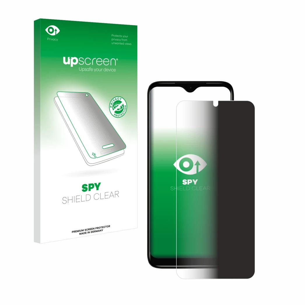 Parte frontale di una confezione del prodotto con il logo del marchio upscreen. Accanto è raffigurato il dispositivo Nokia C12
