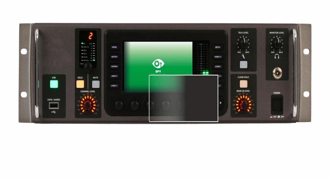 Immagine del dispositivo Behringer X32 Rack con un'ampia varietà di protezioni per lo schermo.