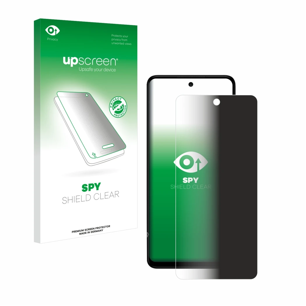 Parte frontale di una confezione del prodotto con il logo del marchio upscreen. Accanto è raffigurato il dispositivo HMD Pulse