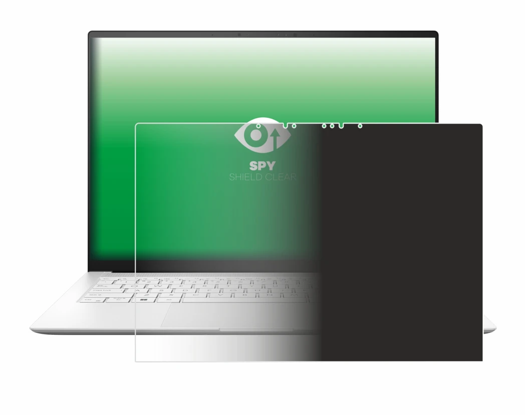 Immagine del dispositivo ASUS ZenBook S 14 UX5406 con un'ampia varietà di protezioni per lo schermo.