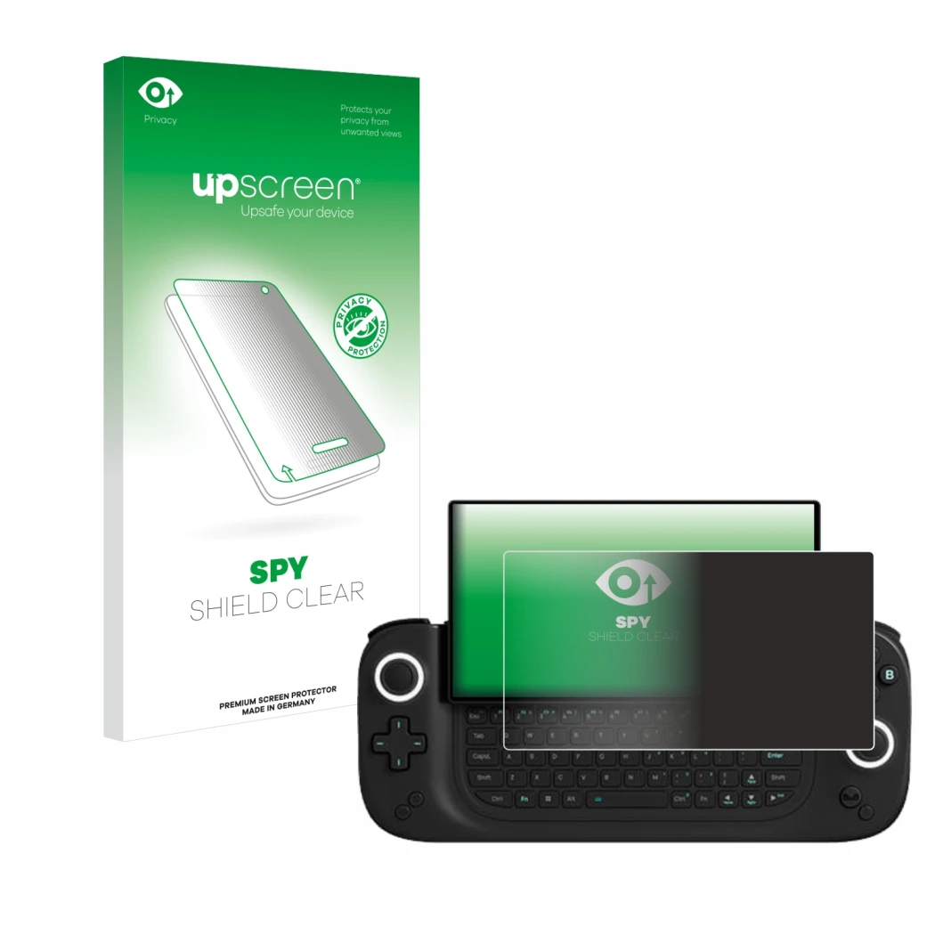 Parte frontale di una confezione del prodotto con il logo del marchio upscreen. Accanto è raffigurato il dispositivo Antec Cor