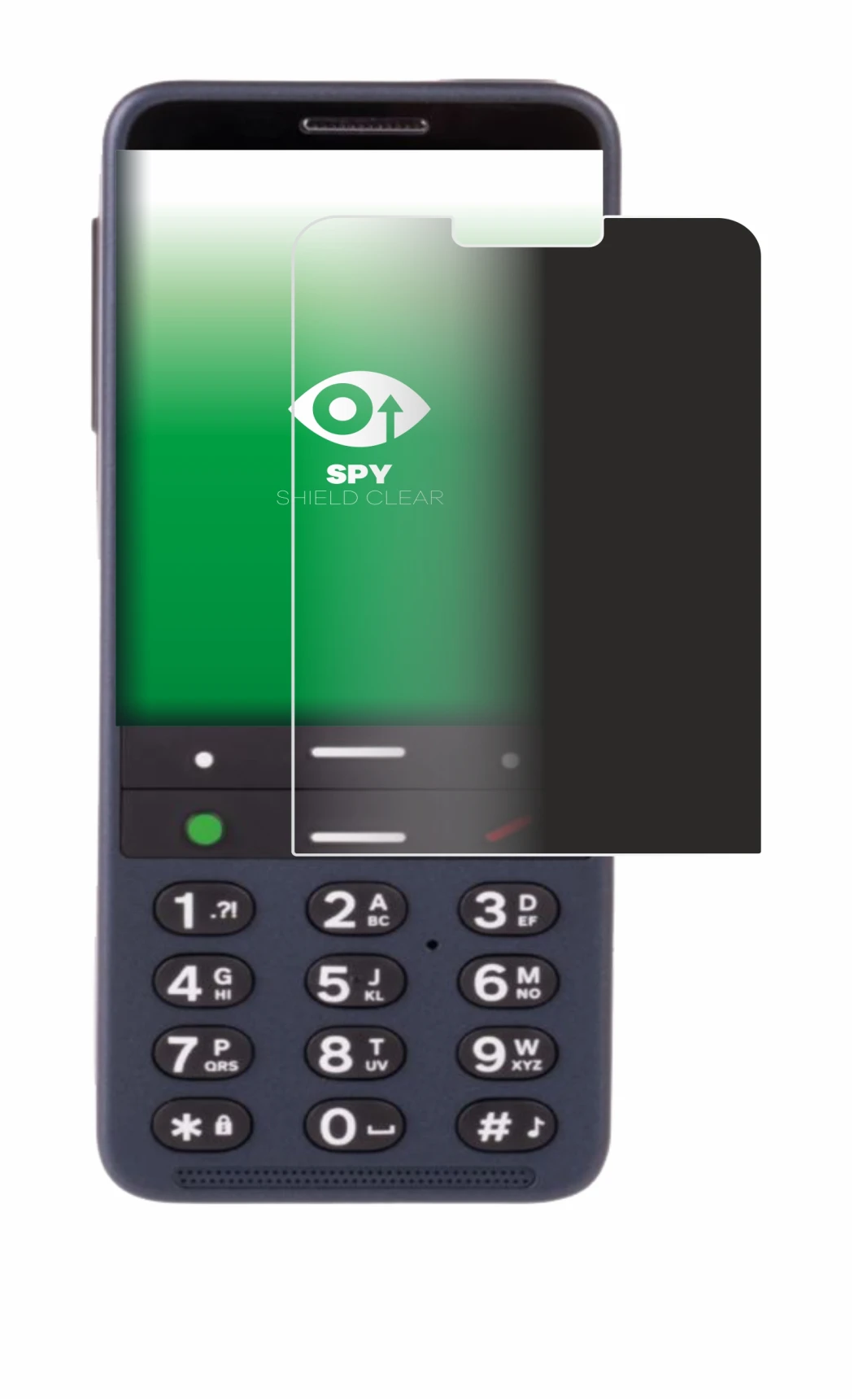 Immagine del dispositivo BlindShell Classic 3 con un'ampia varietà di protezioni per lo schermo.