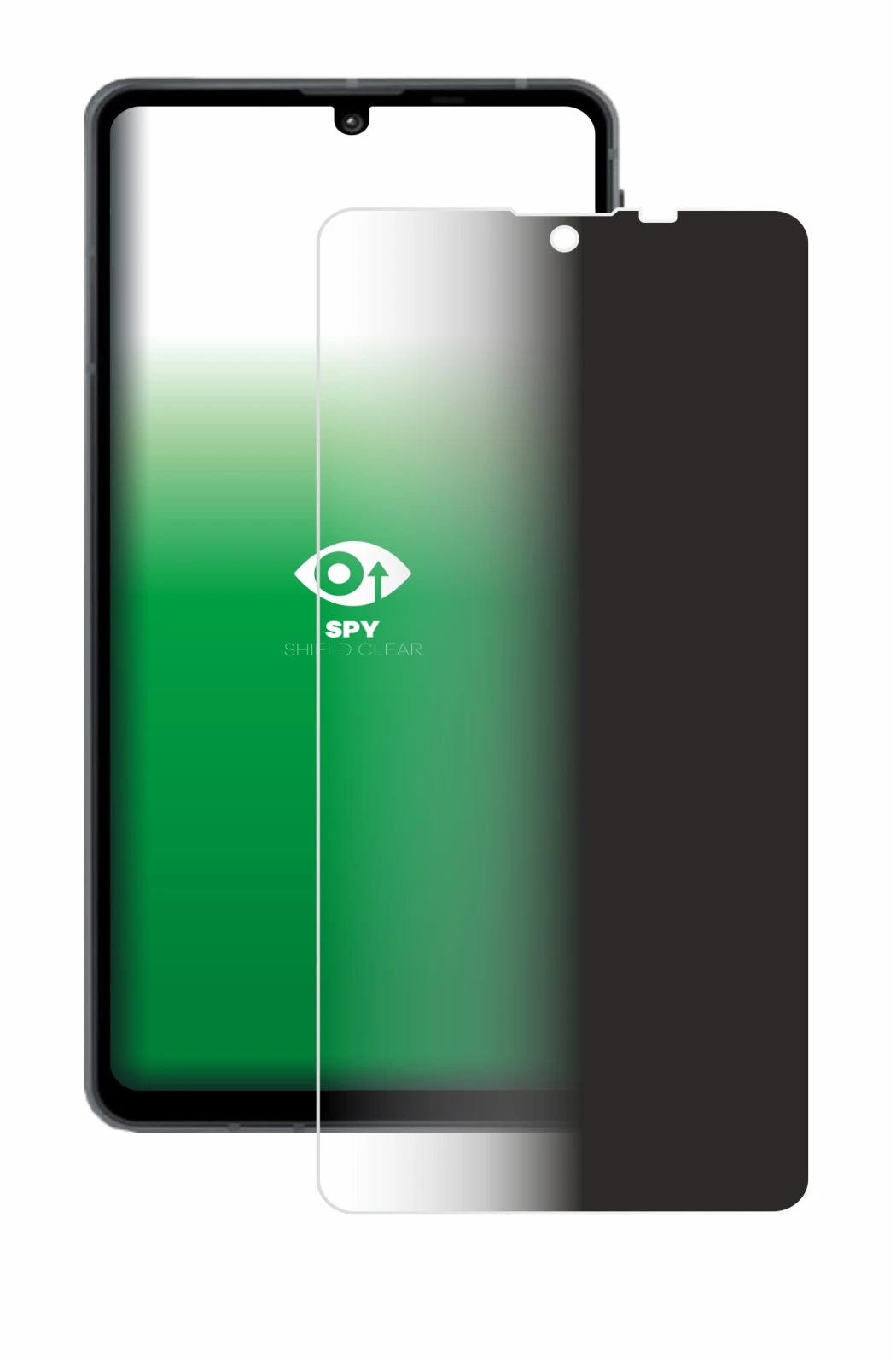 Immagine del dispositivo Sharp Aquos Sense 8 con un'ampia varietà di protezioni per lo schermo.