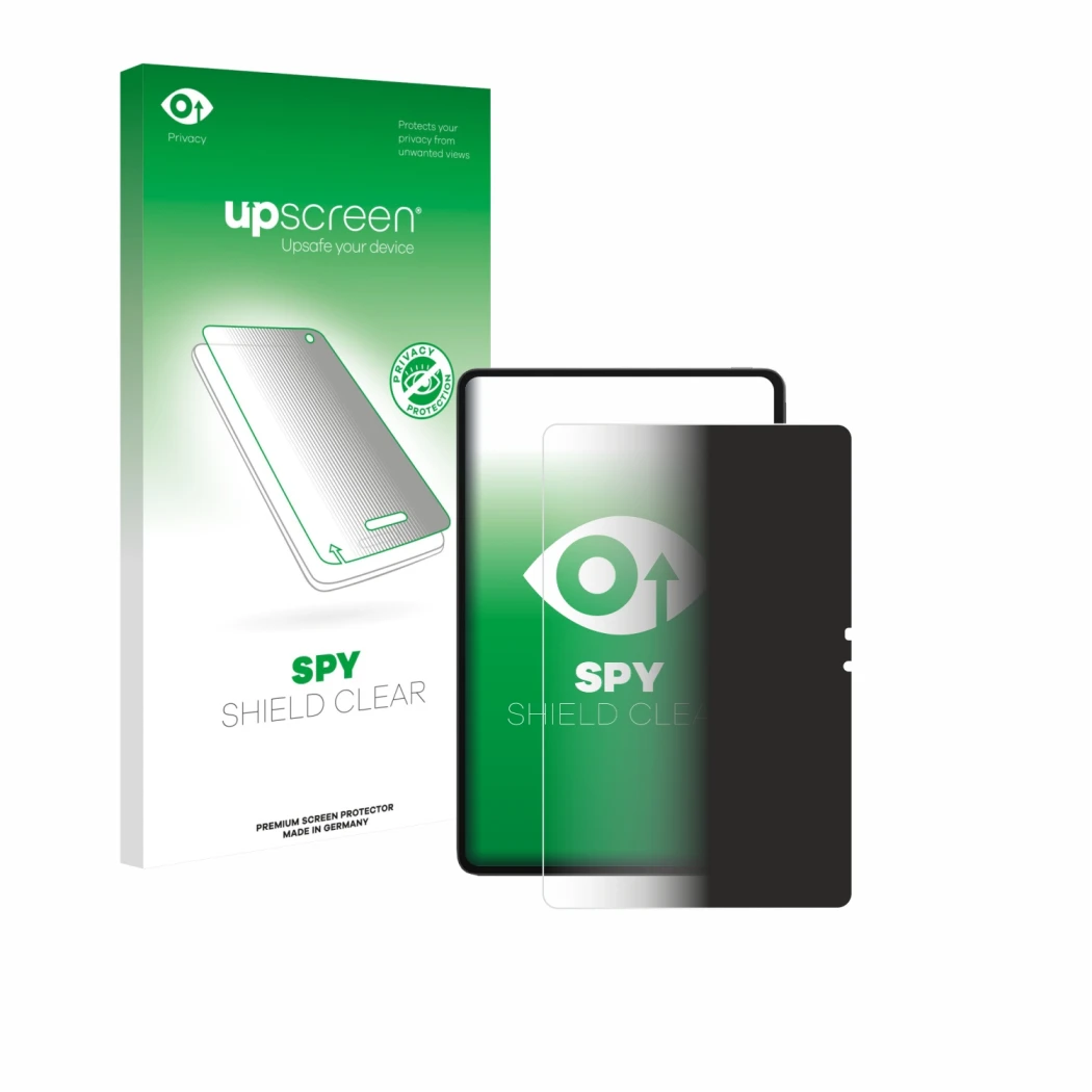 Parte frontale di una confezione del prodotto con il logo del marchio upscreen. Accanto è raffigurato il dispositivo Blackview