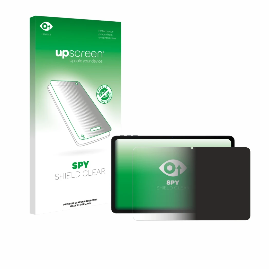 Parte frontale di una confezione del prodotto con il logo del marchio upscreen. Accanto è raffigurato il dispositivo Doogee U1