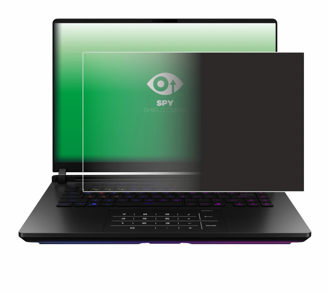 Immagine del dispositivo ASUS ROG Strix SCAR 18 2025 con un'ampia varietà di protezioni per lo schermo.