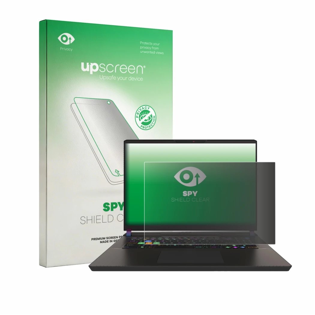 Parte frontale di una confezione del prodotto con il logo del marchio upscreen. Accanto è raffigurato il dispositivo MSI Vecto