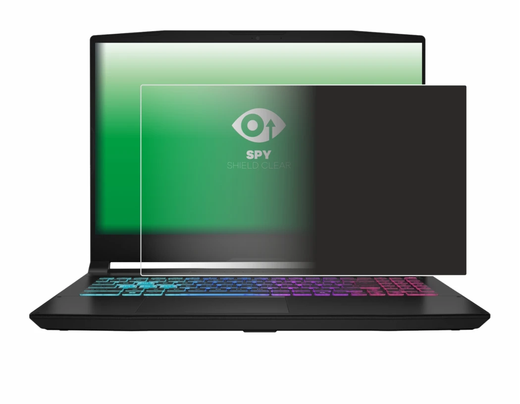 Immagine del dispositivo MSI Katana 15 HX B14 con un'ampia varietà di protezioni per lo schermo.