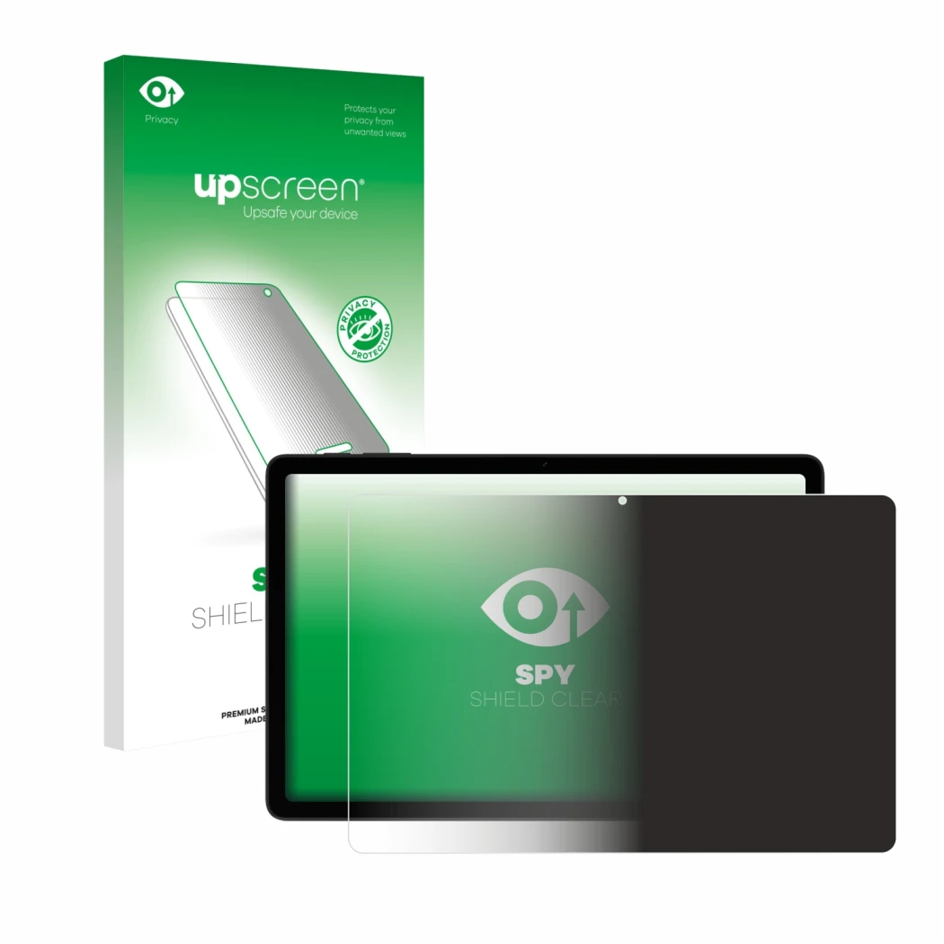 Parte frontale di una confezione del prodotto con il logo del marchio upscreen. Accanto è raffigurato il dispositivo Doogee Ta