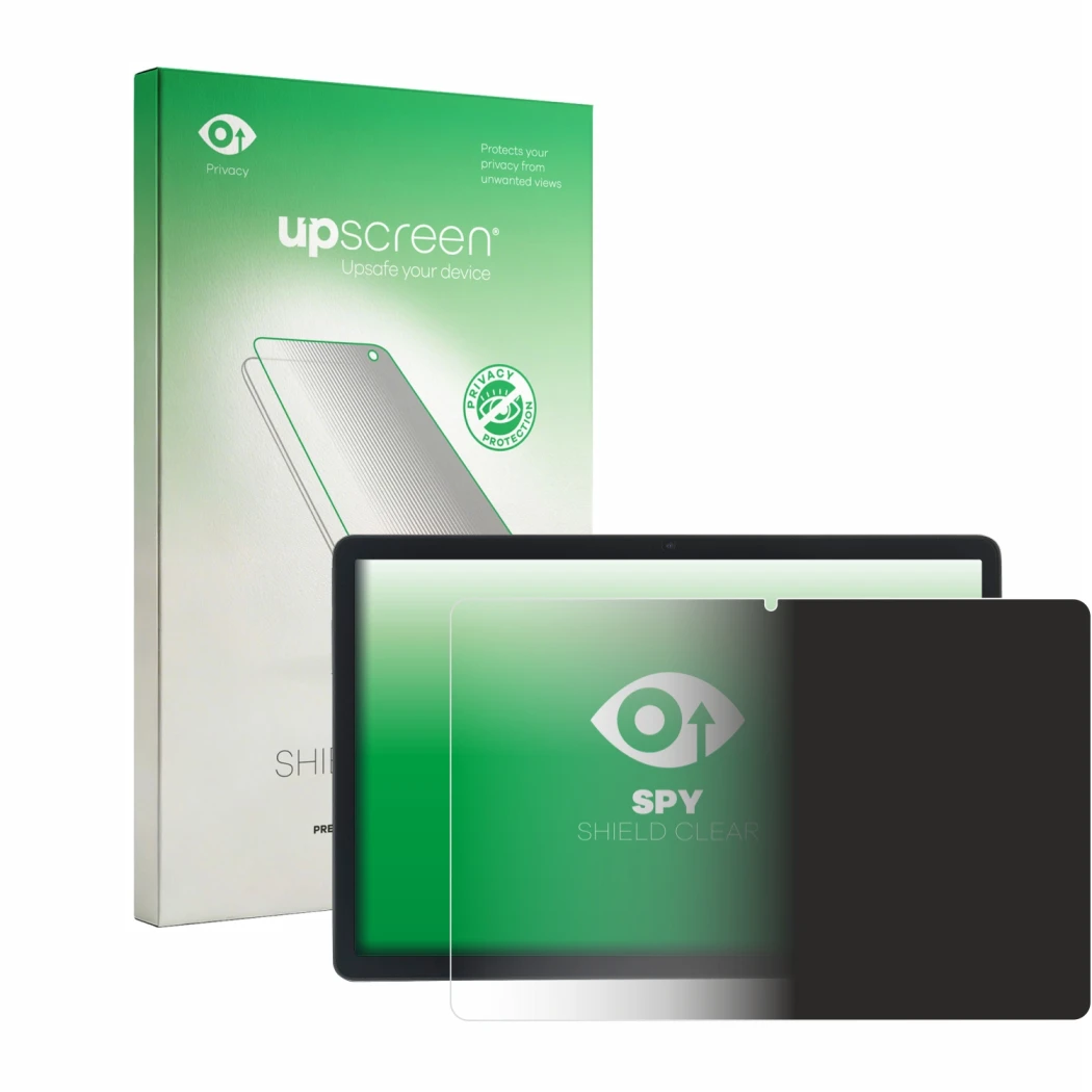 Parte frontale di una confezione del prodotto con il logo del marchio upscreen. Accanto è raffigurato il dispositivo Acepad A1