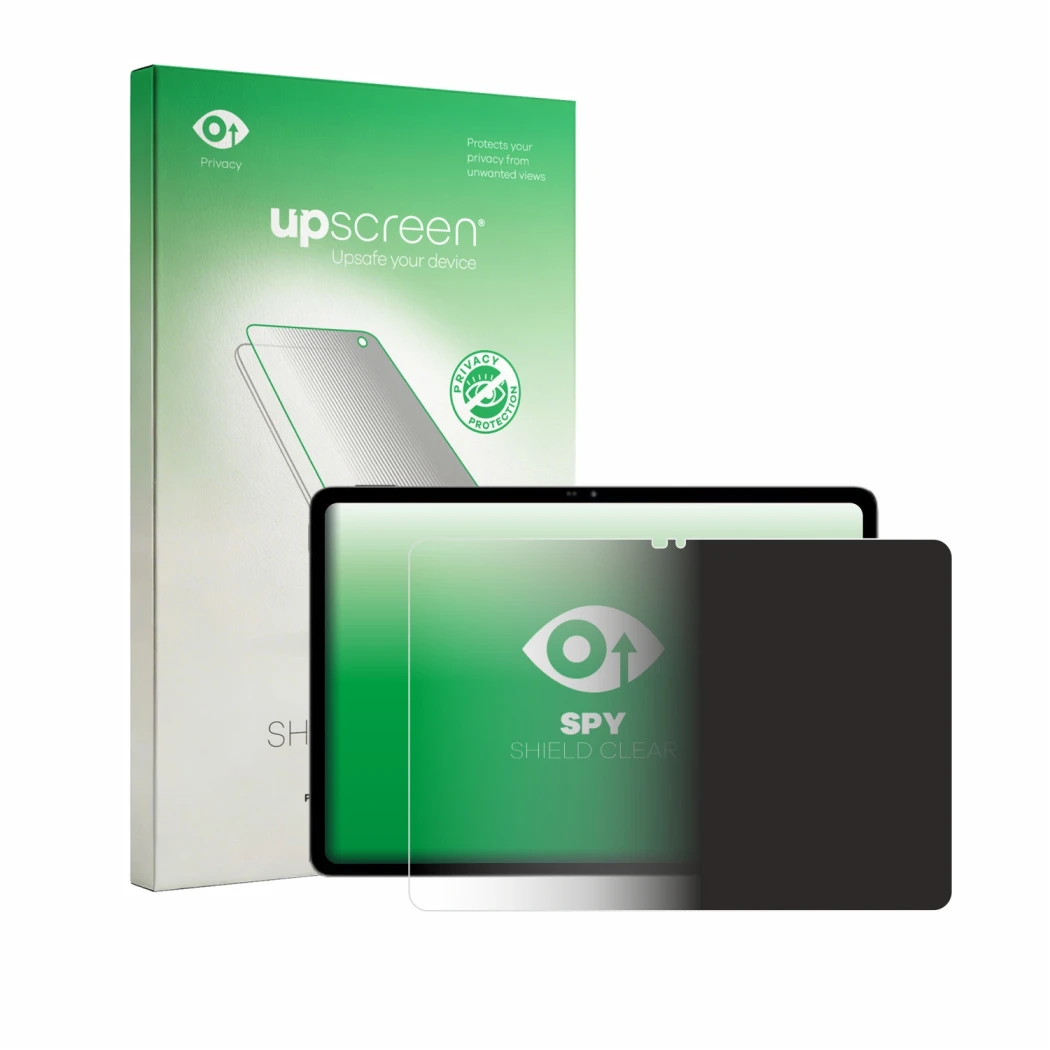 Parte frontale di una confezione del prodotto con il logo del marchio upscreen. Accanto è raffigurato il dispositivo Blackview