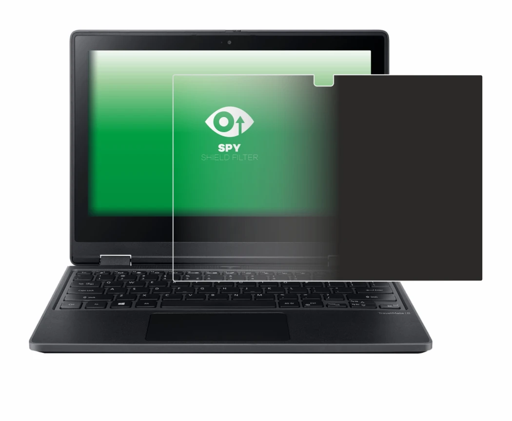 Immagine del dispositivo Acer TravelMate Spin B3 con un'ampia varietà di protezioni per lo schermo.