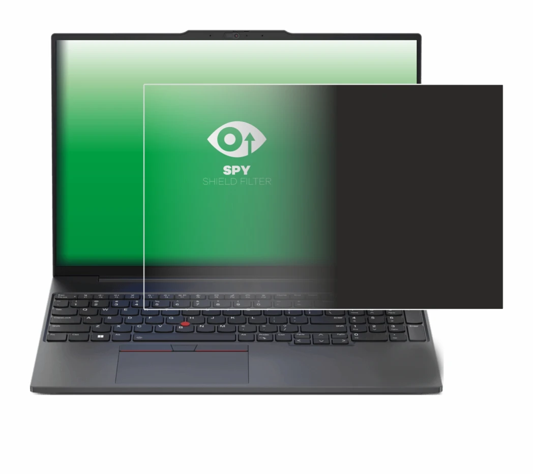 Immagine del dispositivo Lenovo ThinkPad E16 Gen 1 con un'ampia varietà di protezioni per lo schermo.