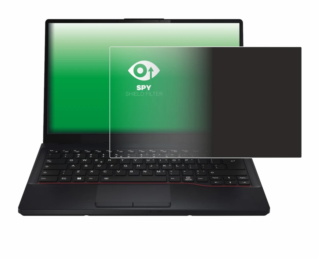 Immagine del dispositivo Fujitsu Lifebook E5412 con un'ampia varietà di protezioni per lo schermo.