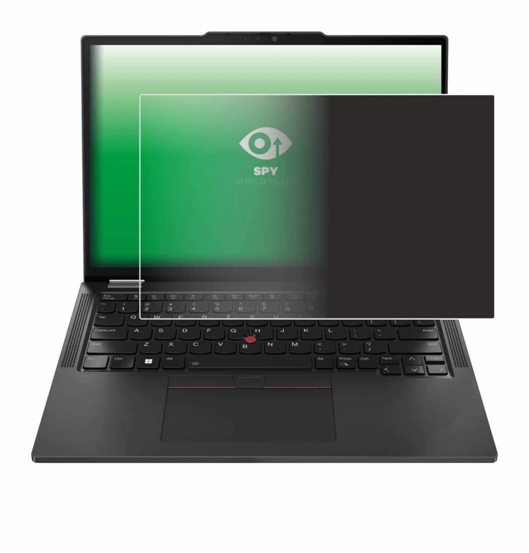 Immagine del dispositivo Lenovo ThinkPad X13 Gen 5 con un'ampia varietà di protezioni per lo schermo.