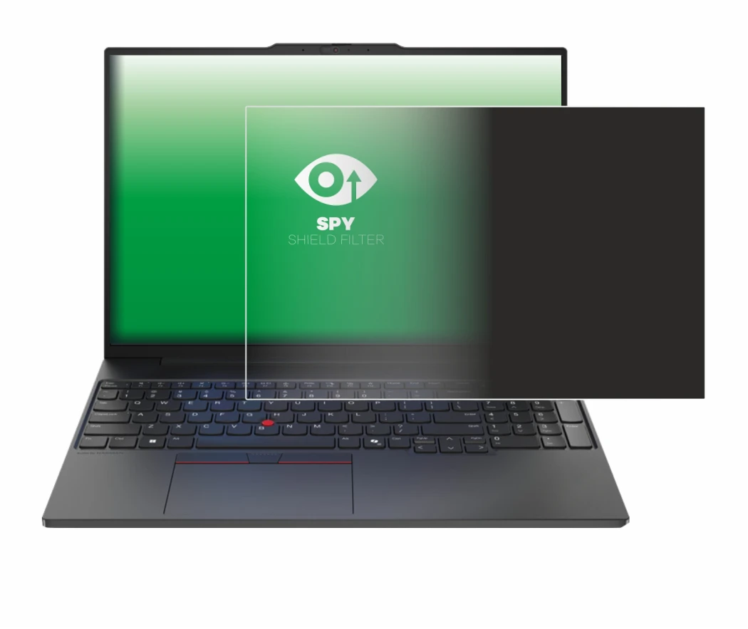 Immagine del dispositivo Lenovo ThinkPad E16 Gen 2 con un'ampia varietà di protezioni per lo schermo.