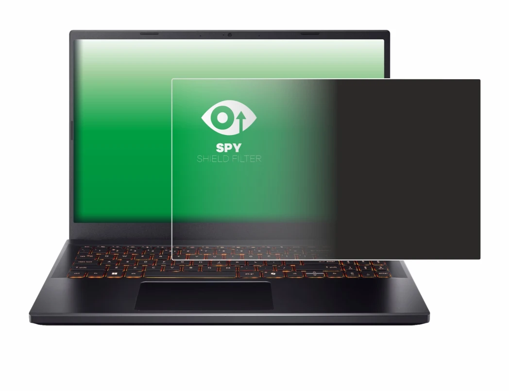 Immagine del dispositivo Acer Nitro V 15 con un'ampia varietà di protezioni per lo schermo.