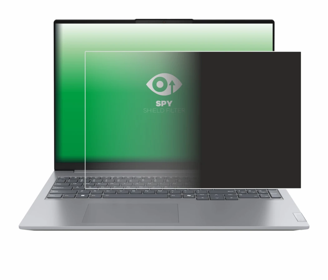 Immagine del dispositivo Lenovo ThinkBook 16 Gen 7+ con un'ampia varietà di protezioni per lo schermo.