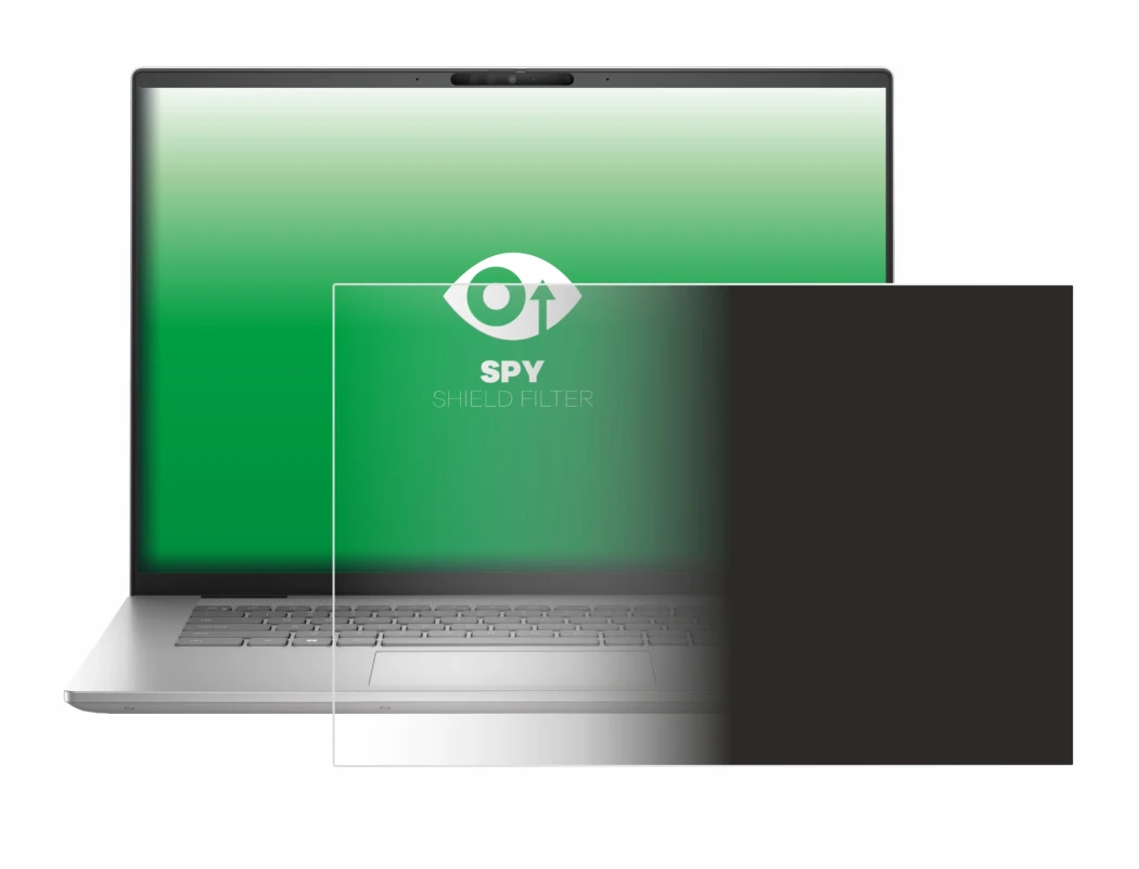 Immagine del dispositivo Dell Inspiron 16 Plus 7630 con un'ampia varietà di protezioni per lo schermo.