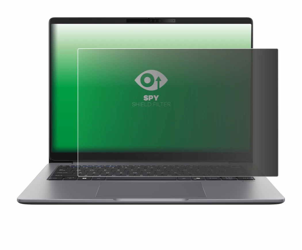 Immagine del dispositivo ASUS ExpertBook PM3 con un'ampia varietà di protezioni per lo schermo.