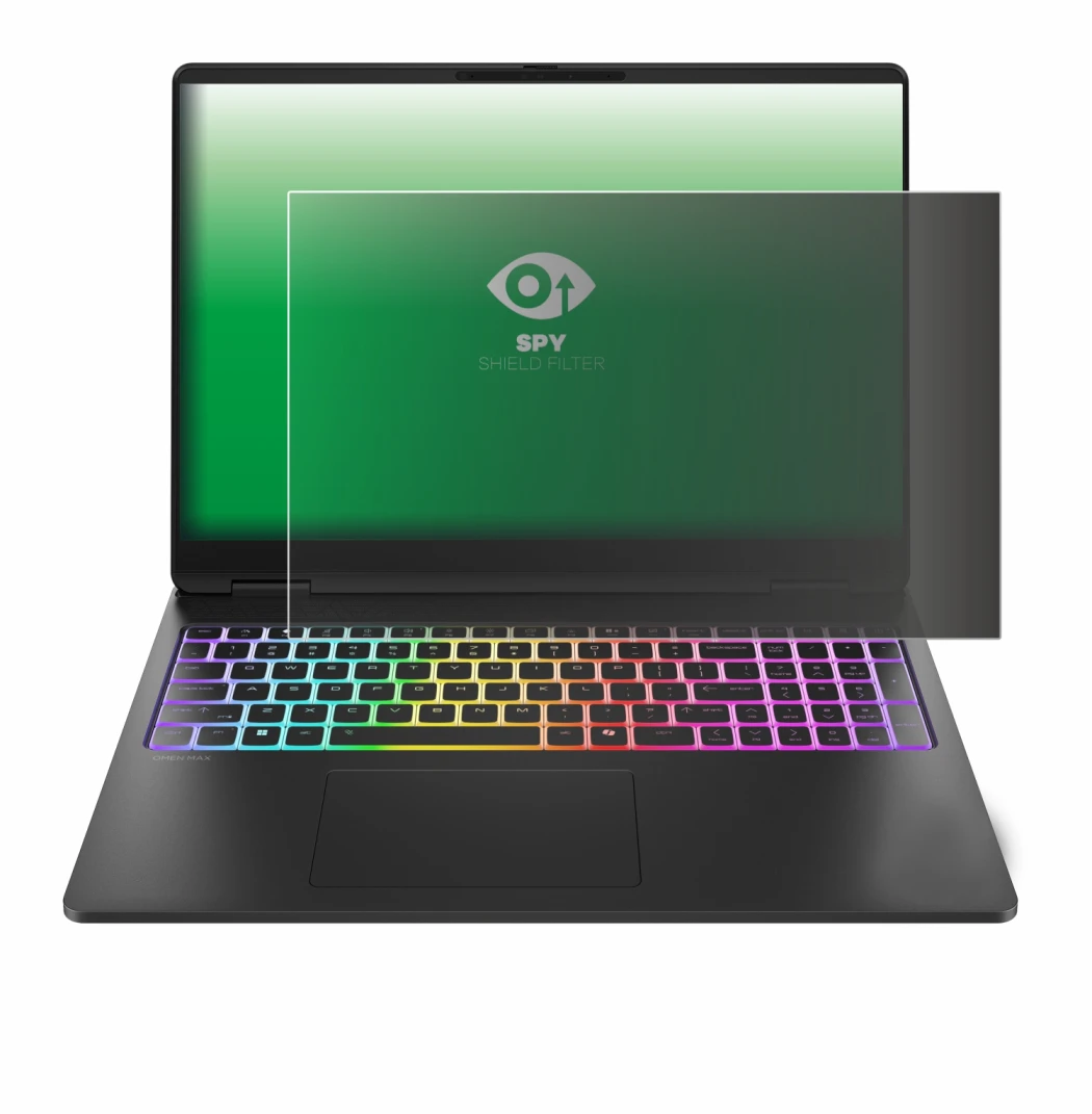 Immagine del dispositivo HP HyperX OMEN MAX 16 con un'ampia varietà di protezioni per lo schermo.