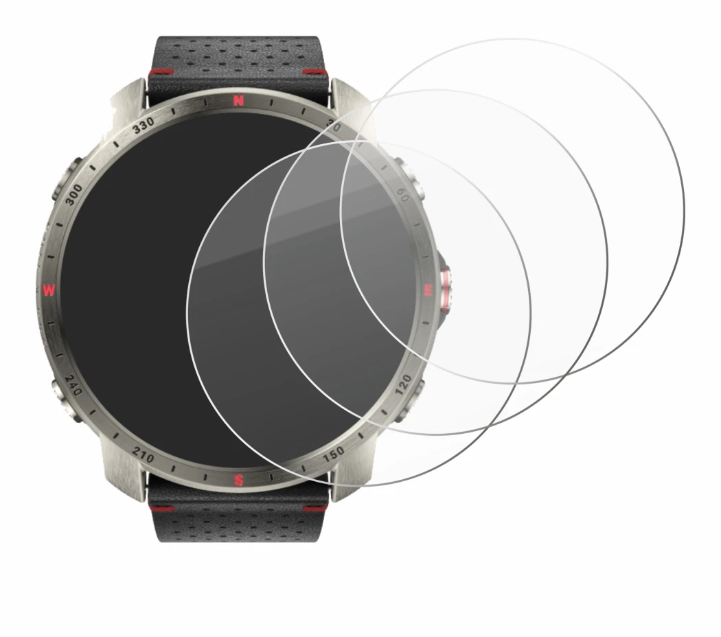 Immagine del dispositivo Polar Grit X Pro Titan con un'ampia varietà di protezioni per lo schermo.