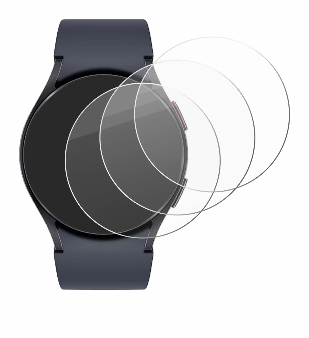 Immagine del dispositivo Samsung Galaxy Watch 6 (40 mm) con un'ampia varietà di protezioni per lo schermo.