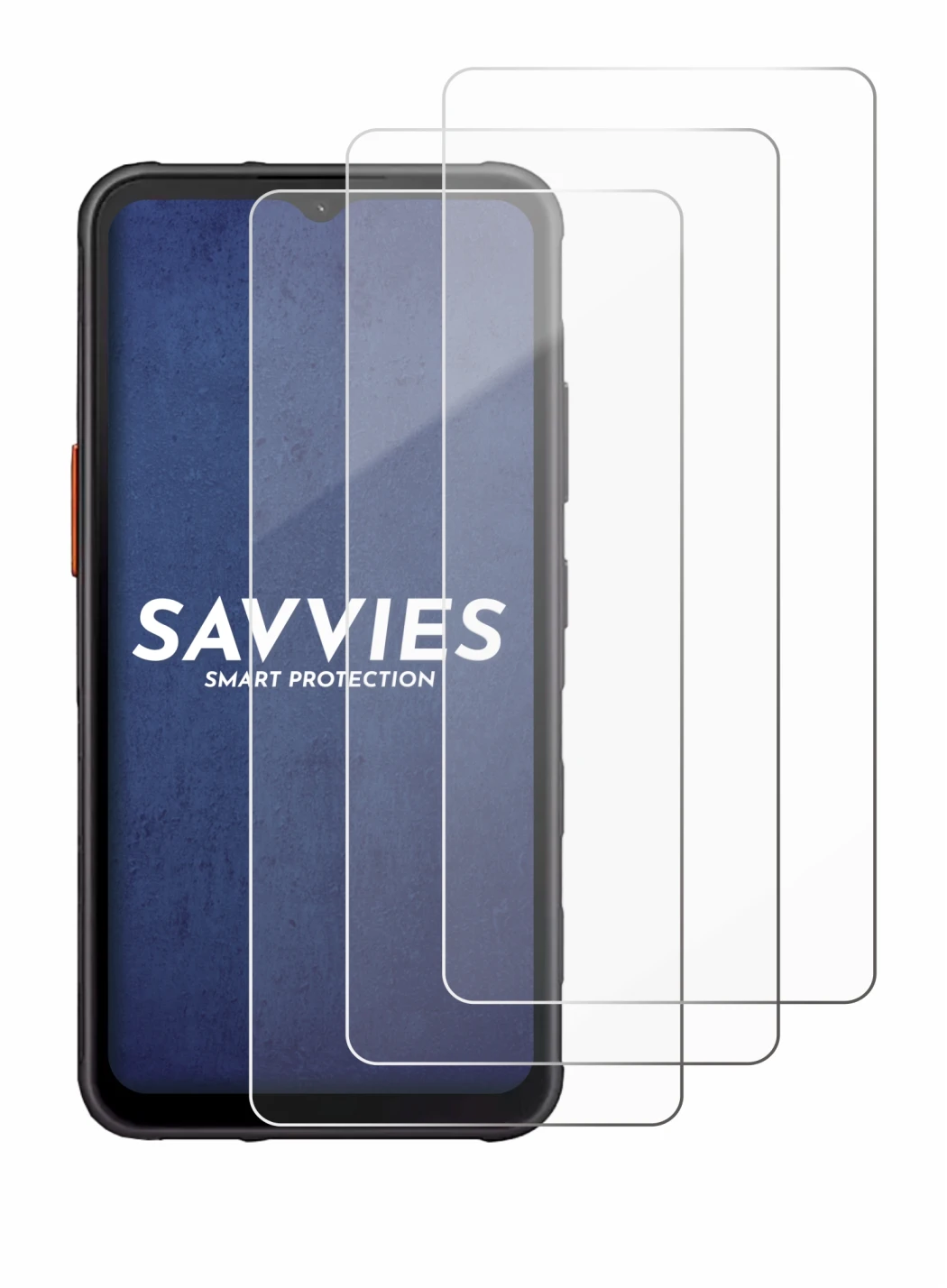 Immagine del dispositivo Samsung Galaxy XCover 7 con un'ampia varietà di protezioni per lo schermo.