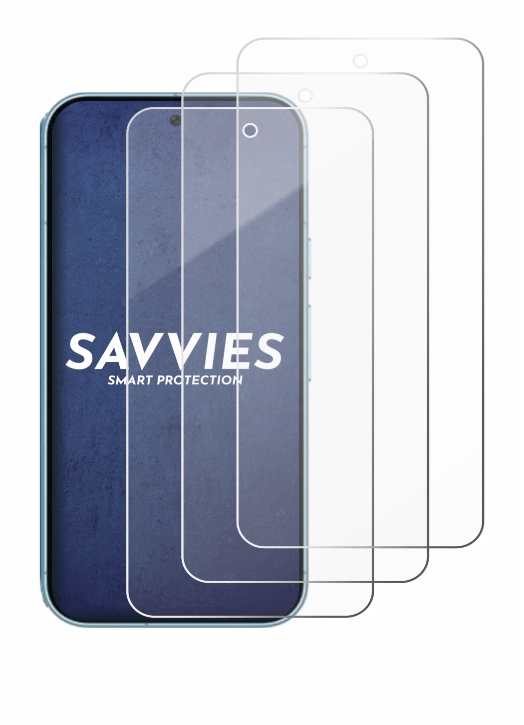 Immagine del dispositivo Google Pixel 9 Pro XL con un'ampia varietà di protezioni per lo schermo.