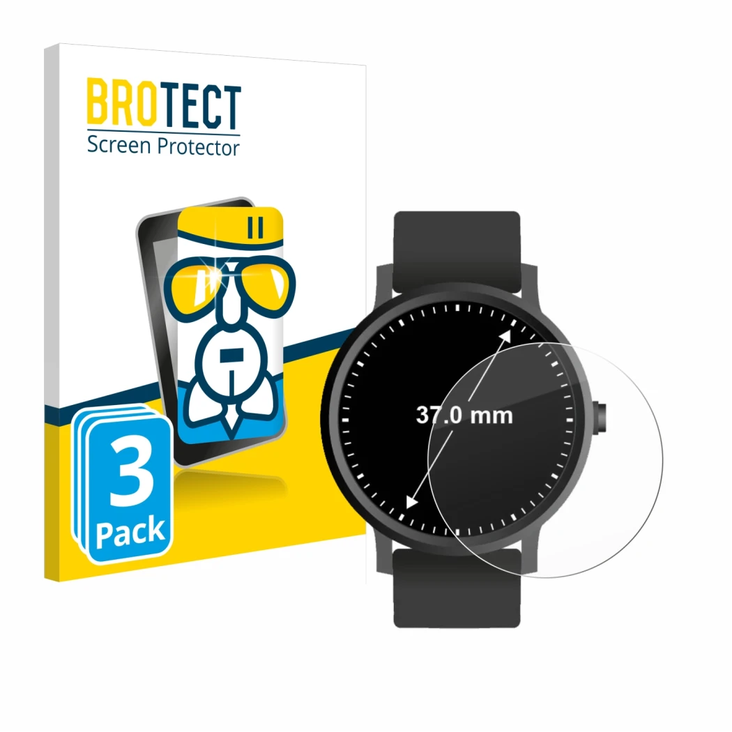 Parte frontale di una confezione del prodotto con il logo del marchio BROTECT. Accanto è raffigurato il dispositivo Orologi (C