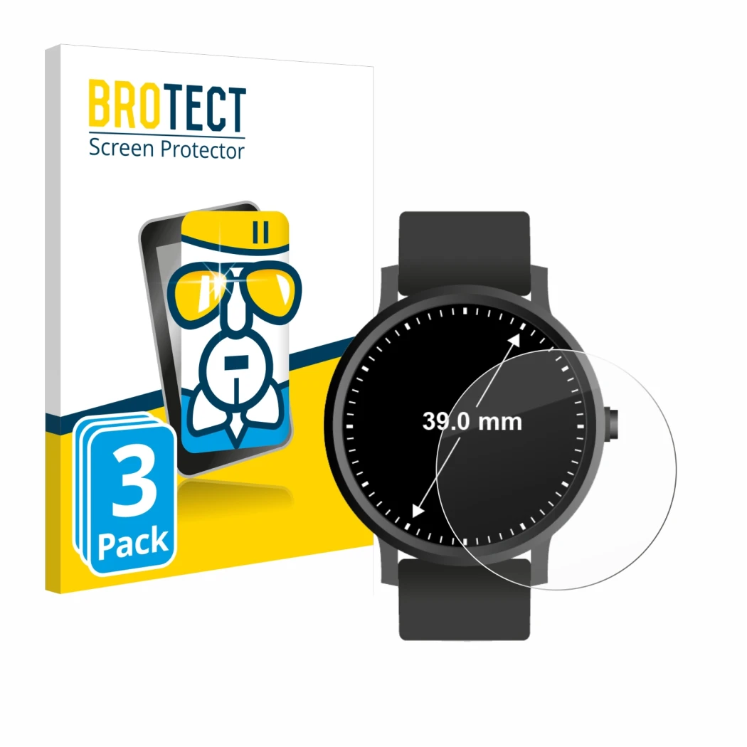 Parte frontale di una confezione del prodotto con il logo del marchio BROTECT. Accanto è raffigurato il dispositivo Orologi (C