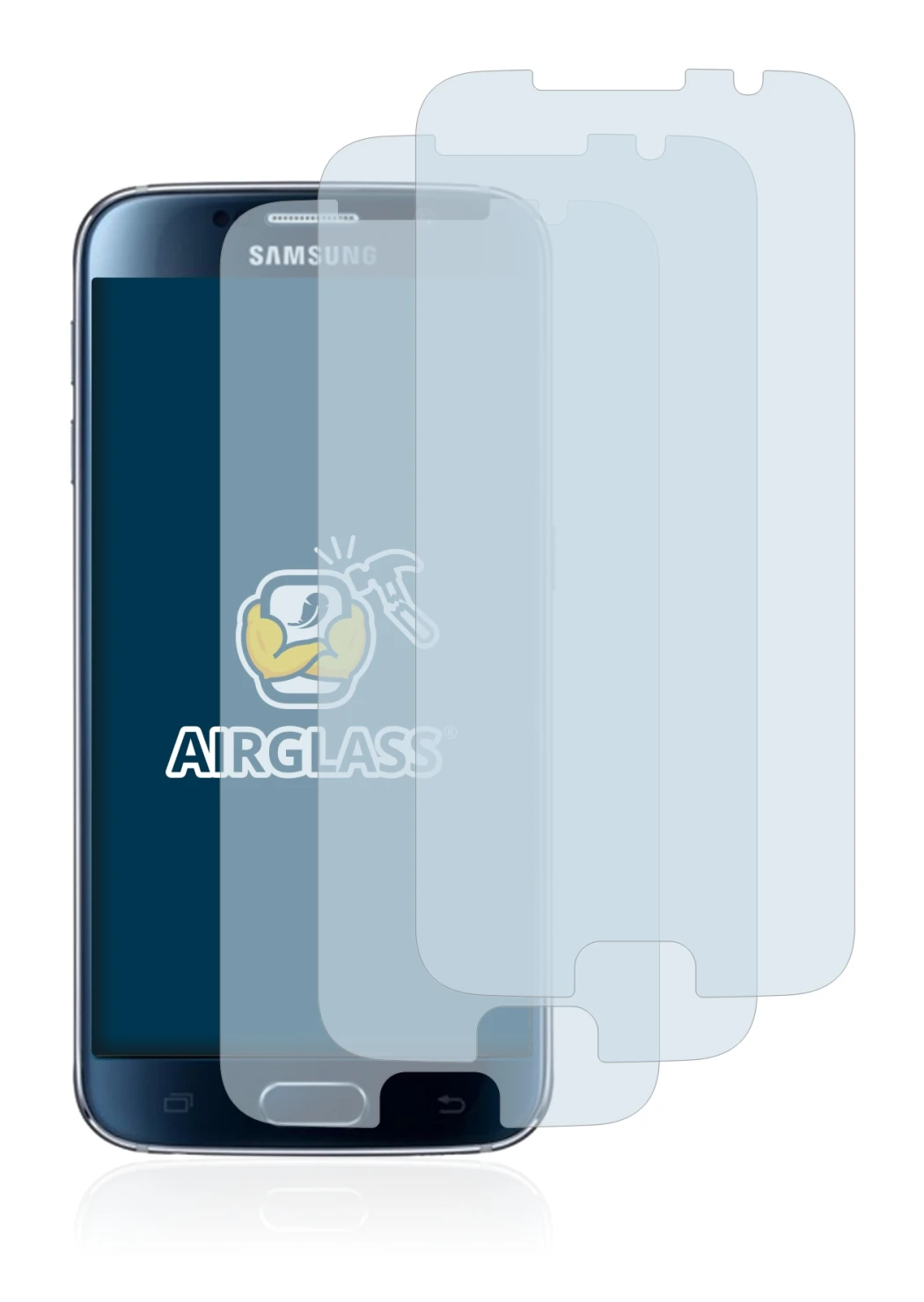Immagine del dispositivo Samsung Galaxy S6 con un'ampia varietà di protezioni per lo schermo.