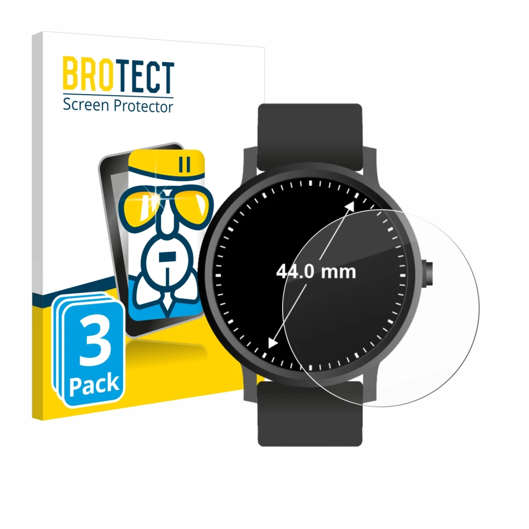 Parte frontale di una confezione del prodotto con il logo del marchio BROTECT. Accanto è raffigurato il dispositivo Orologi (C