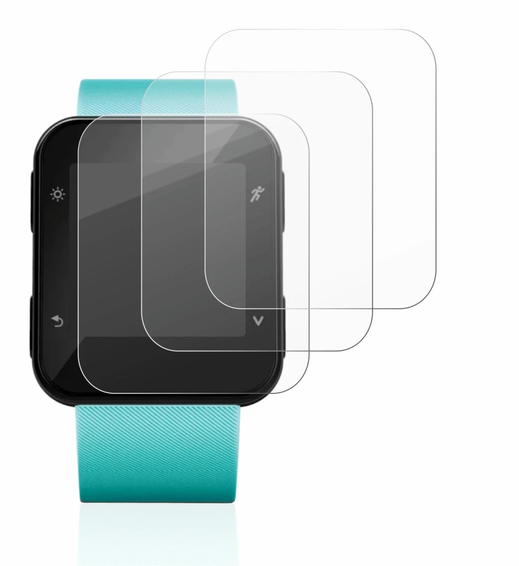 Immagine del dispositivo Garmin Forerunner 35 con un'ampia varietà di protezioni per lo schermo.