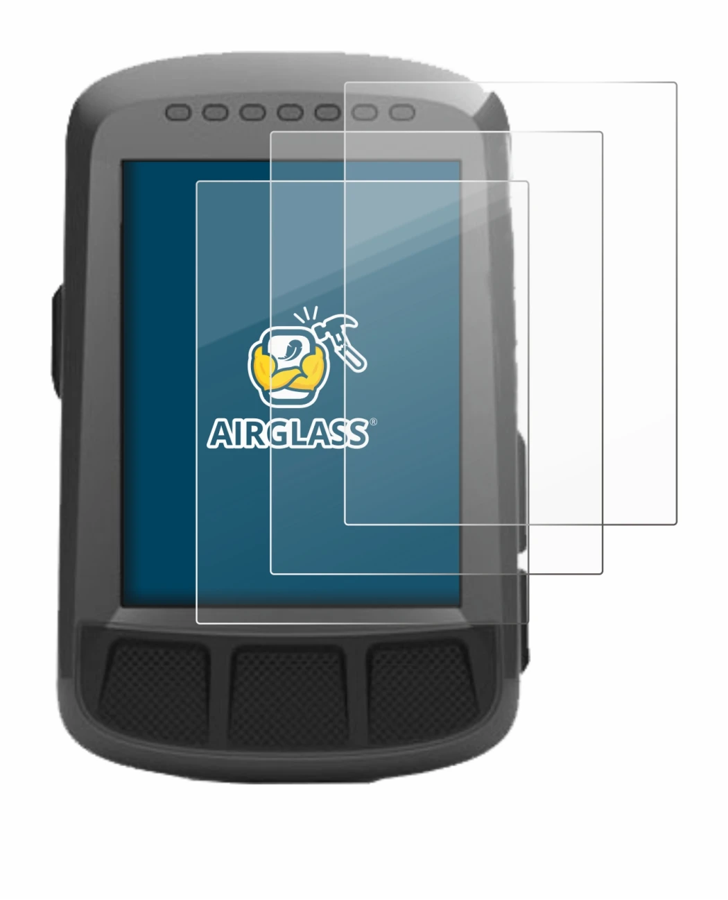 Immagine del dispositivo Wahoo Elemnt Bolt GPS con un'ampia varietà di protezioni per lo schermo.