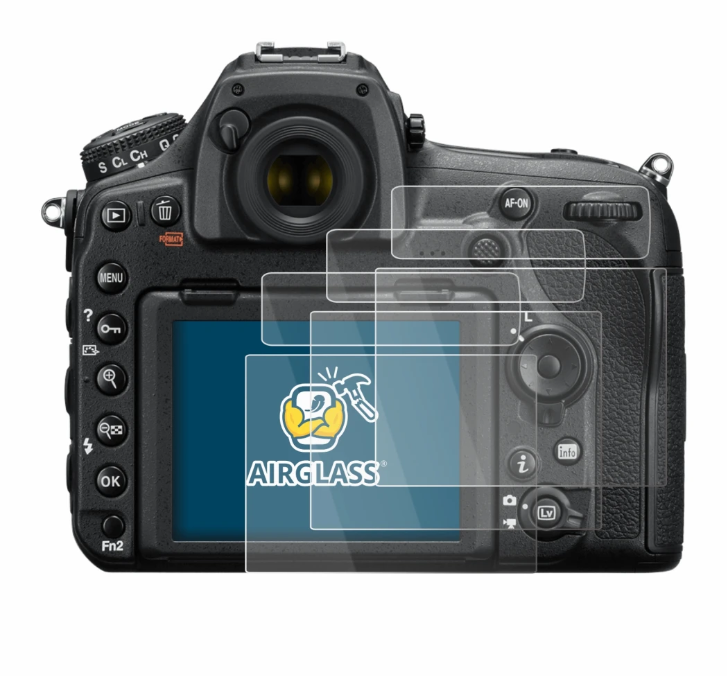 Immagine del dispositivo Nikon D850 con un'ampia varietà di protezioni per lo schermo.
