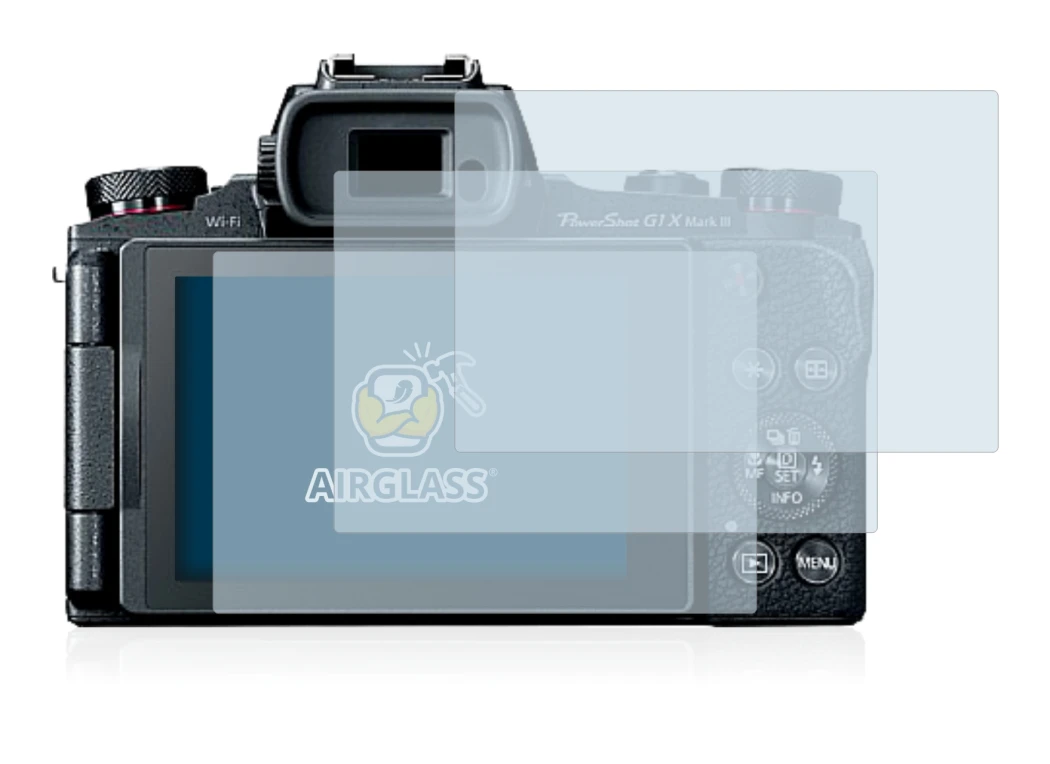 Immagine del dispositivo Canon PowerShot G1 X Mark III con un'ampia varietà di protezioni per lo schermo.