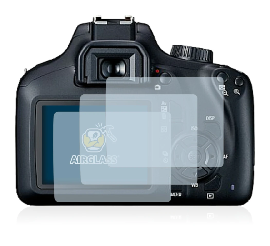 Immagine del dispositivo Canon EOS 4000D con un'ampia varietà di protezioni per lo schermo.