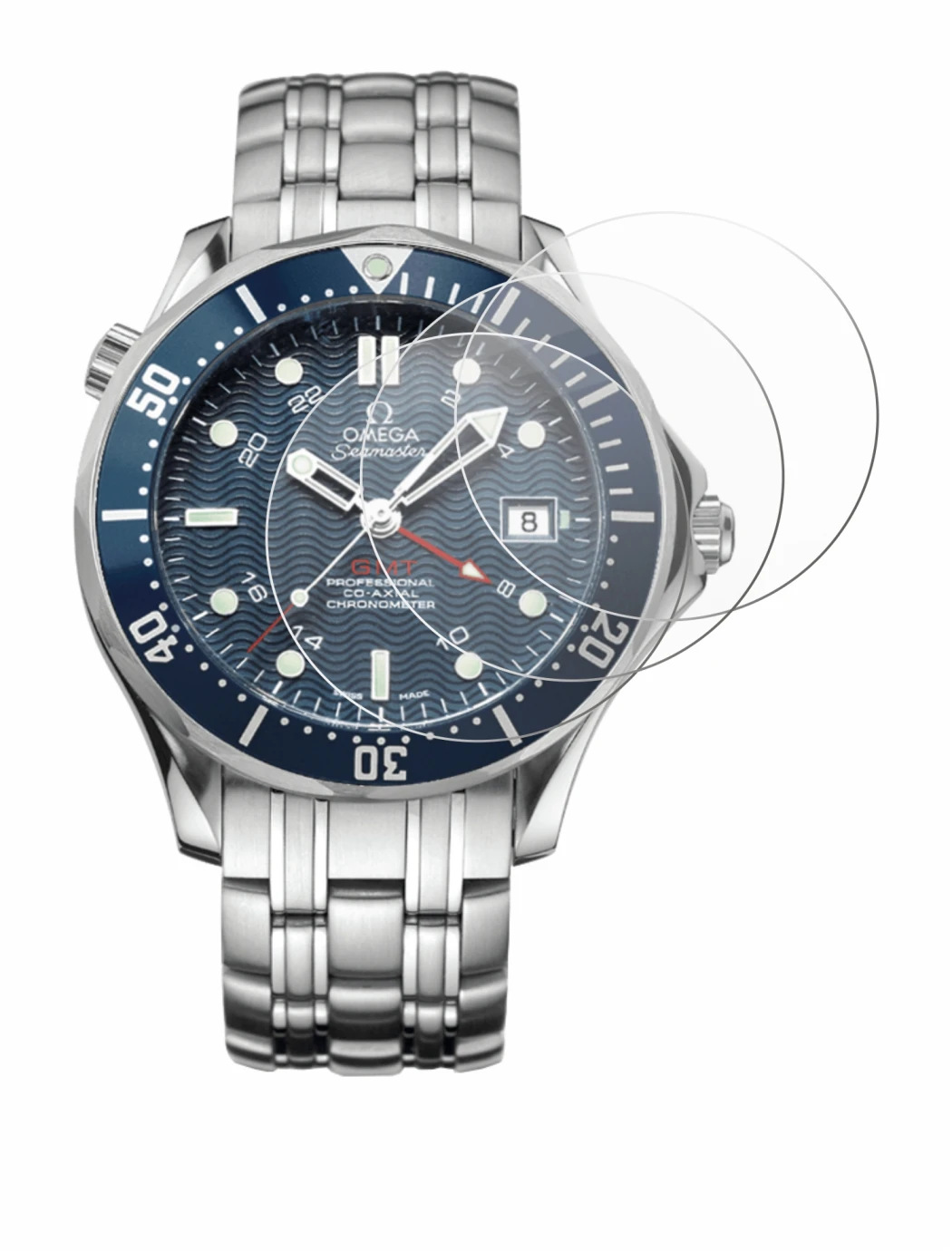 Immagine del dispositivo Omega Seamaster Diver (41 mm) con un'ampia varietà di protezioni per lo schermo.