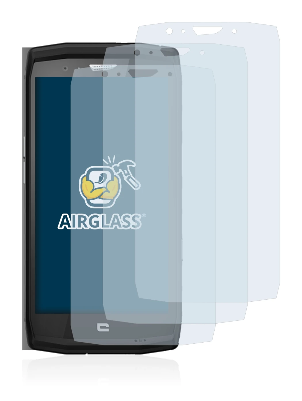 Immagine del dispositivo Crosscall Trekker X4 con un'ampia varietà di protezioni per lo schermo.