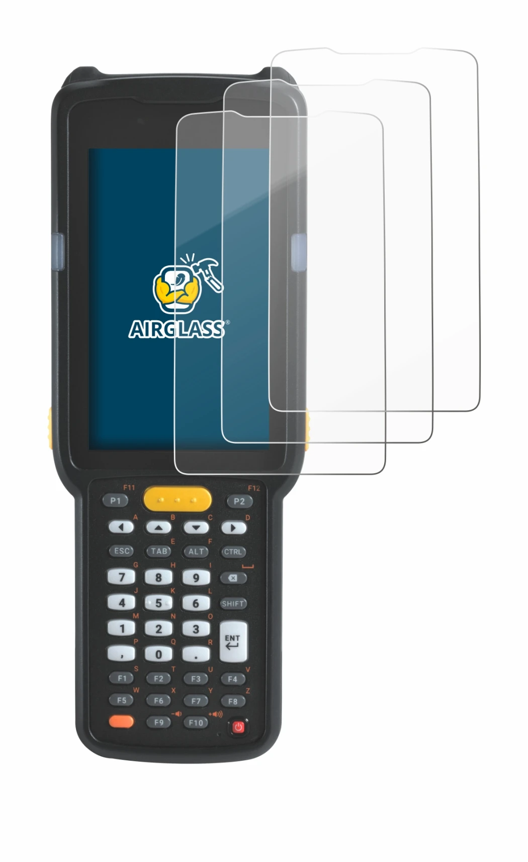 Immagine del dispositivo Zebra MC330 con un'ampia varietà di protezioni per lo schermo.