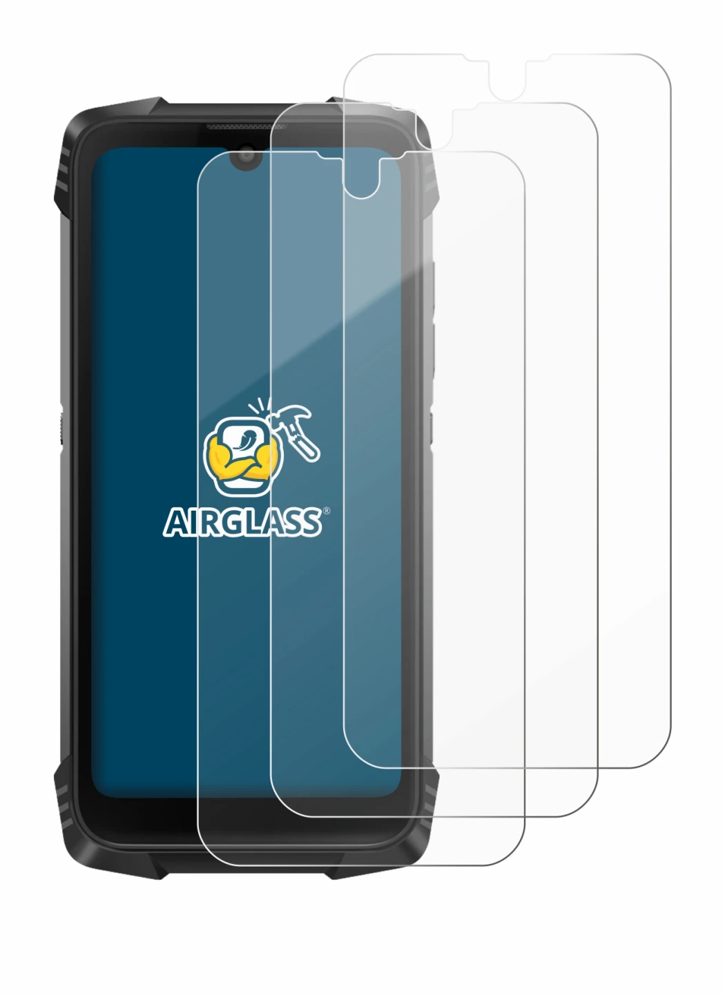 Immagine del dispositivo Blackview BV6900 con un'ampia varietà di protezioni per lo schermo.