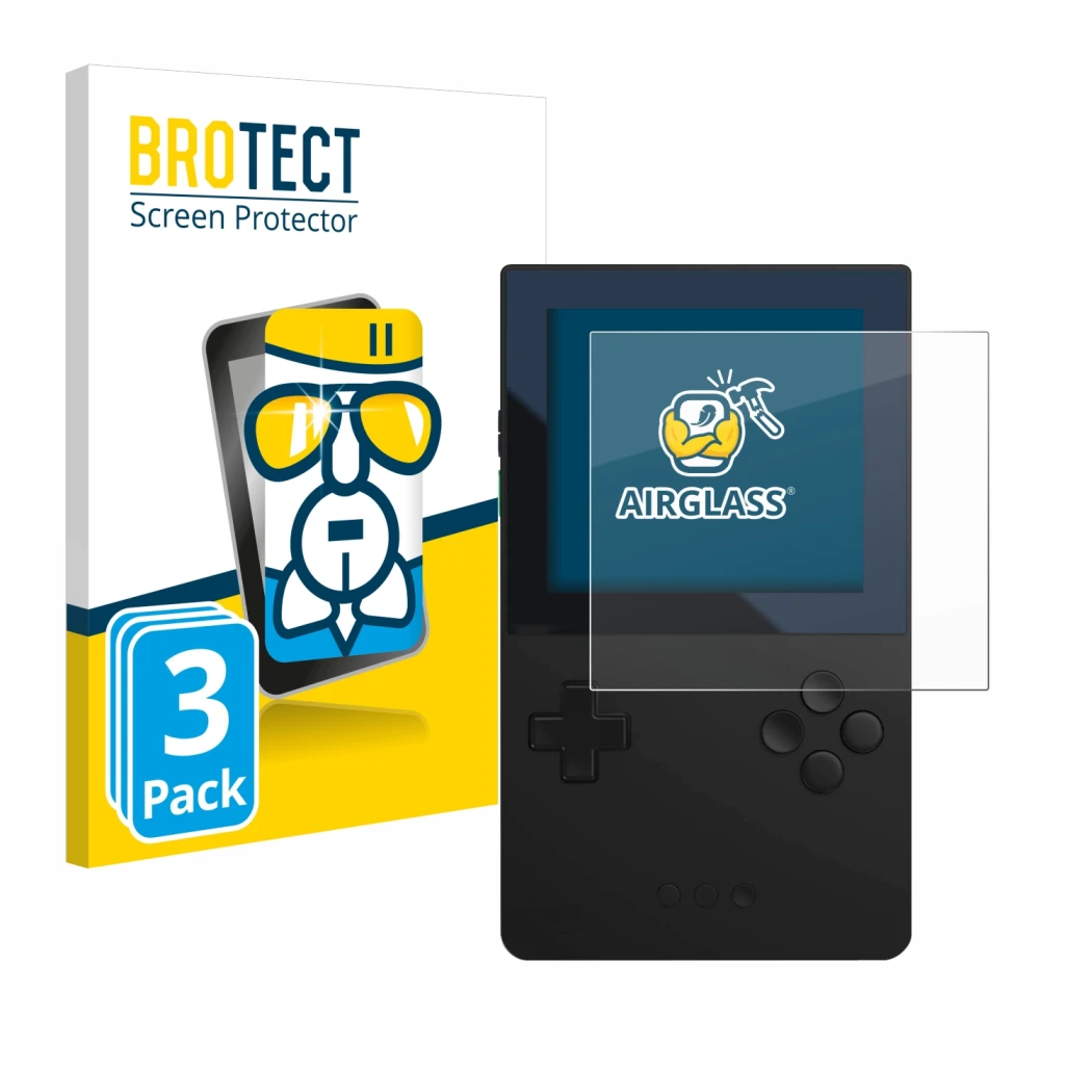 Parte frontale di una confezione del prodotto con il logo del marchio BROTECT. Accanto è raffigurato il dispositivo Analogue P