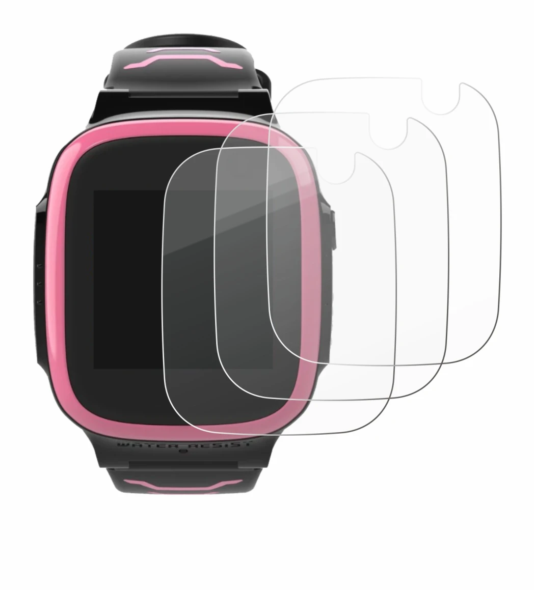 Immagine del dispositivo Xplora X5 Play con un'ampia varietà di protezioni per lo schermo.