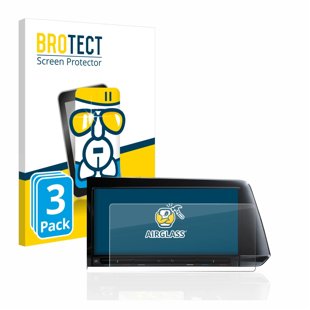 Parte frontale di una confezione del prodotto con il logo del marchio BROTECT. Accanto è raffigurato il dispositivo Volkswagen