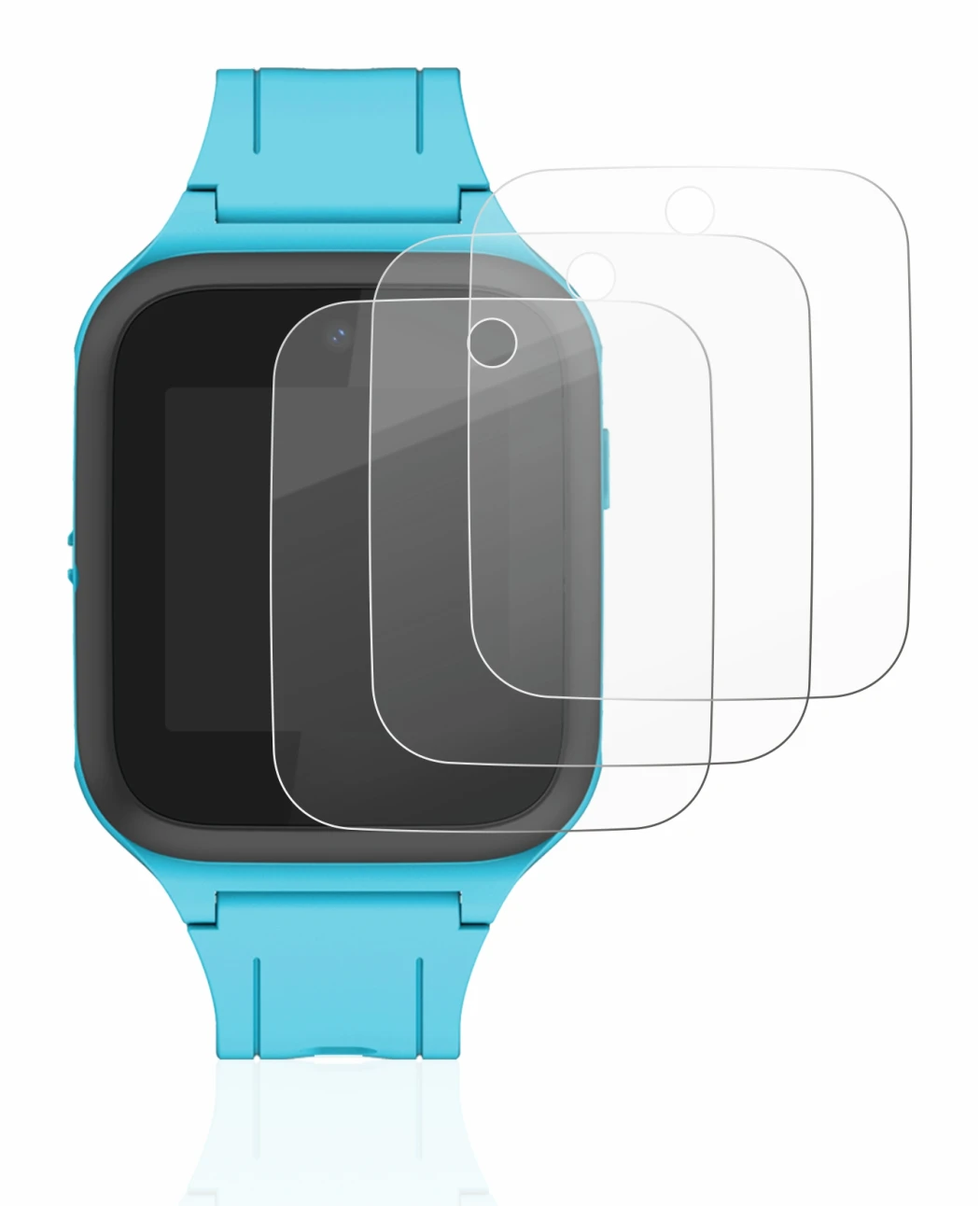 Immagine del dispositivo TCL Movetime FamilyWatch Kids MT40X con un'ampia varietà di protezioni per lo schermo.