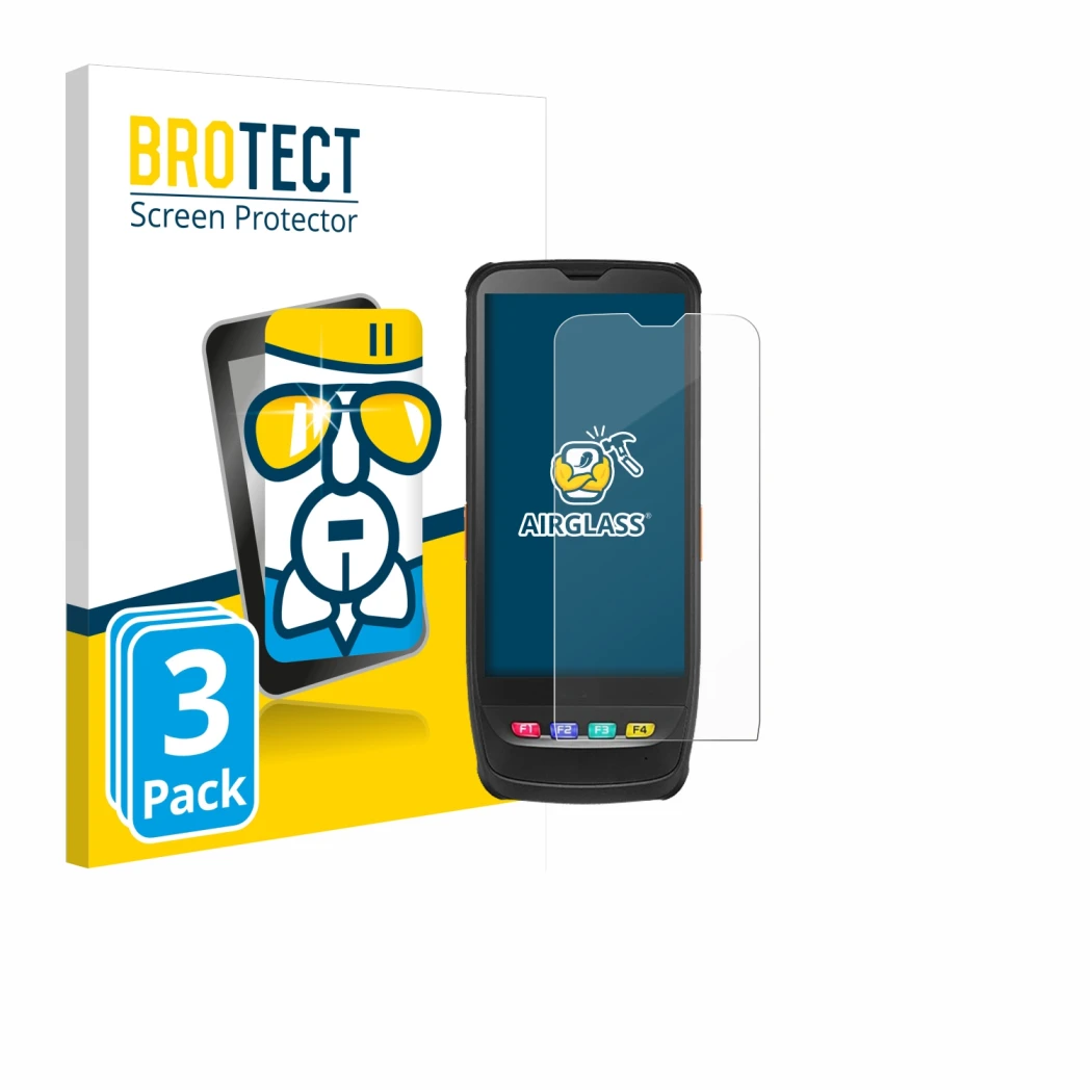 Parte frontale di una confezione del prodotto con il logo del marchio BROTECT. Accanto è raffigurato il dispositivo Casio IT-G