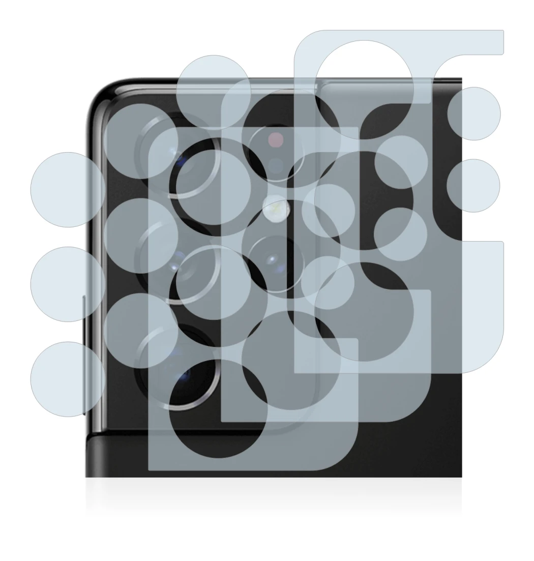 Immagine del dispositivo Samsung Galaxy S21 Ultra 5G (SOLO Fotocamera) con un'ampia varietà di protezioni per lo schermo.