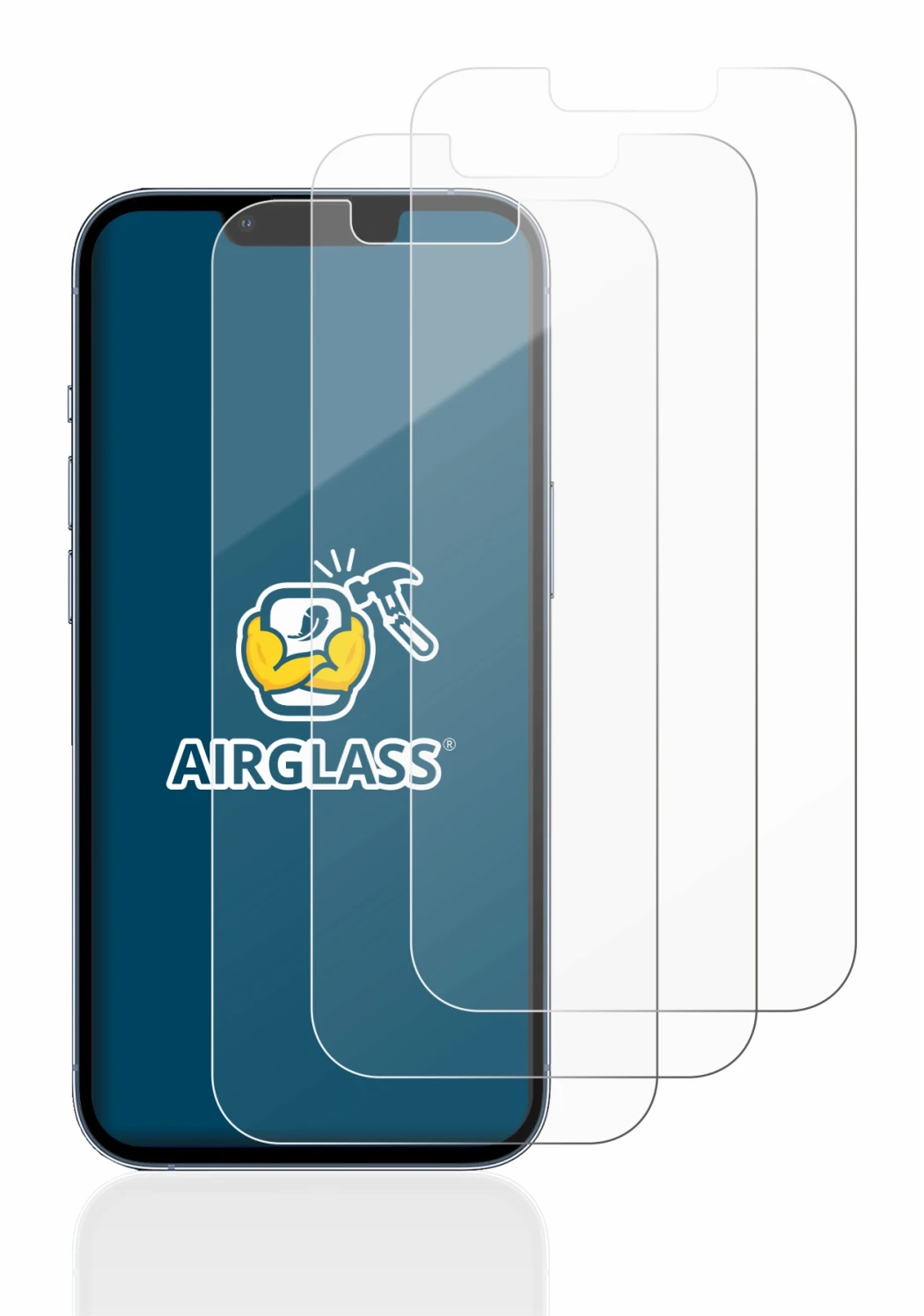 Immagine del dispositivo Apple iPhone 13 Pro con un'ampia varietà di protezioni per lo schermo.